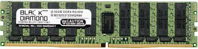 Black Diamond Memory 32GB ECC Registered DDR4 2133 (PC4 17000) Server Memory Model BD32G2133MQR96