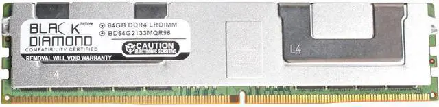 Black Diamond Memory 64GB ECC Registered DDR4 2133 (PC4 17000) Server Memory Model BD64G2133MQR96
