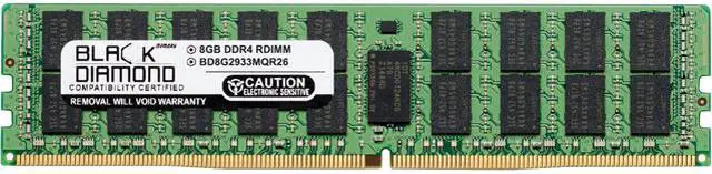 Black Diamond Memory 8GB ECC Registered DDR4 2933 (PC4 23400) Server Memory Model BD8G2933MQR26
