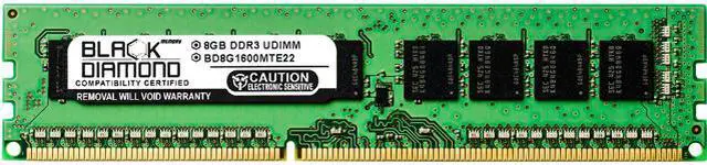 Black Diamond Memory 8GB ECC Unbuffered DDR3 1600 (PC3 12800) Server Memory Model BD8G1600MTE22