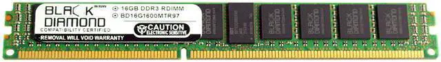 Black Diamond Memory VLP 16GB ECC Registered DDR3 1600 (PC3 12800) Server Memory Model BD16G1600MTR97