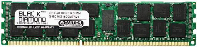 Black Diamond Server Memory 16GB 240-Pin DDR3 SDRAM ECC Registered DDR3 1600 (PC3 12800) Model BD16G1600MTR26