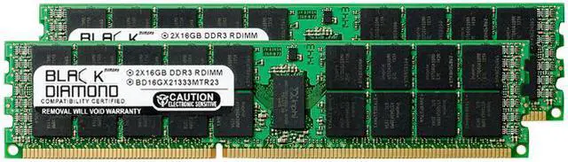 Black Diamond Server Memory 32GB (2 x 16GB) 240-Pin DDR3 SDRAM ECC Registered DDR3 1333 (PC3 10600) Model BD16GX21333MTR23