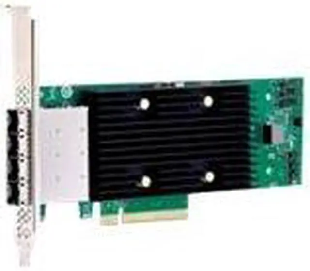 Boardcom 9600 Series 24G PCIe 4.0 Tri-Mode RAID Adapters and eHBAs x8 PCIe 4.0 eHBA features 16 external ports for high-performance and increased connectivity