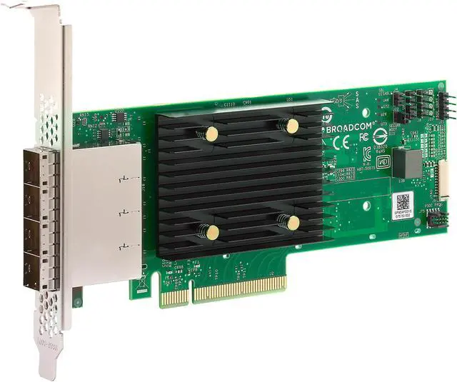 Broadcom HBA 9500-16e Tri-Mode Storage Adapter PCIe Gen 4.0 HBA enables servers to seamlessly operate with any of the SAS SATA or NVMe storage devices (05-50075-00)