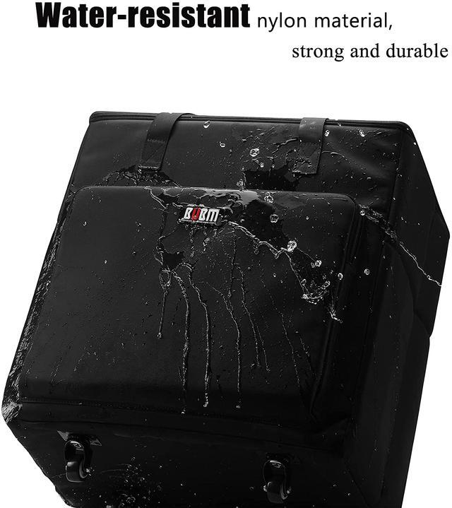 BUBM Desktop Gaming Computer Tower PC Carrying Case Travel Storage Bag With Wheels For Tower Case Monitor(Up To 27 Inch) Keyboard And Mouse-Black