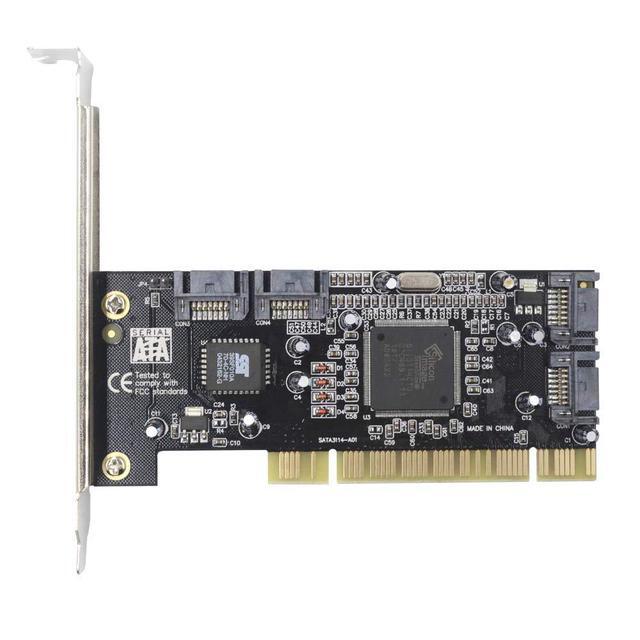 BUCIER 4 Ports PCI SATA Raid Controller Internal Expansion Card With 2 Sata Cables PCI To SATA Adapter Converter For Desktop PC Support HDD SSD