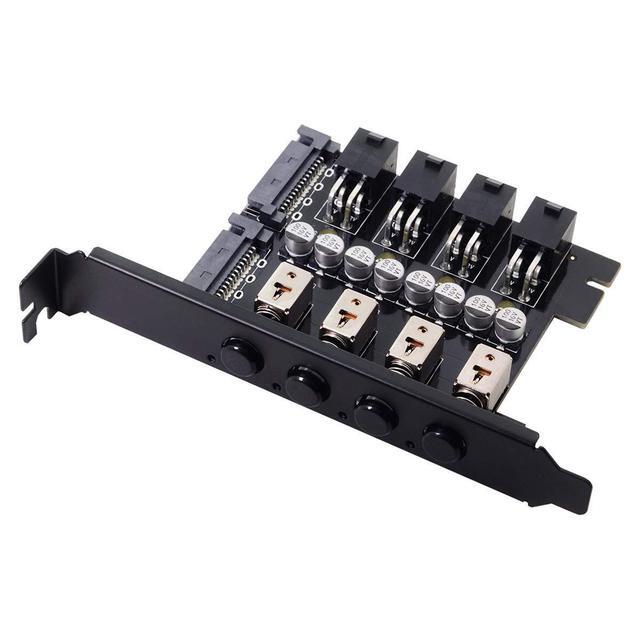 BUCIER 4 SATA Hard Disk Control System Intelligent Control Management System HDD SSD Power Switch With PCI Bracket