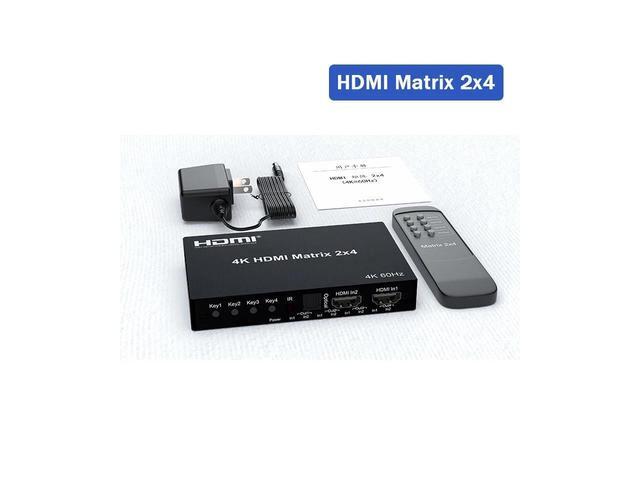 BUCIER 4K HDMI True Matrix Switcher 4x2 2x4 2x2 Matrix HDMI Switch Splitter 2 In 4 Out With Optical & R/L Audio Extractor Dolby HDCP2.2