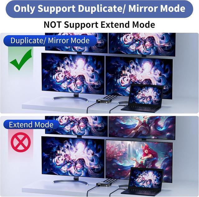 BUCIER HDMI Splitter 1 In 4 Out 4K 30Hz Powered 1x4 HDMI Video Splitter 4 Ports With Power Cord Duplicate/Mirror Screen Supports UltralHD 3D 1080P HDCP 1.4 For HDTV DVD PS5/4/3 Projector Etc
