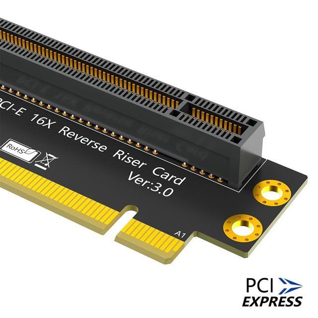 BUCIER PCI-e 16X 3.0 90 Degree Reverse Male To Female Riser Card For 2U Server (Installation Direction Towards CPU)