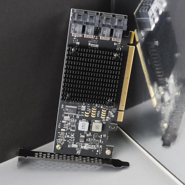 BUCIER ST583 4-Port SFF-8643 To PCIE 3.0 X16 Adapter Card With PEX8747 Controller For High-Density U.2/U.3/M.2 NVMe RAID Storage Solution