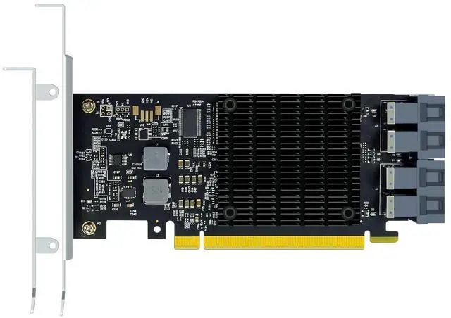 BUCIER ST583 4-Port SFF-8643 to PCIE 3.0 X16 Adapter Card with PEX8747 Controller for High-Density U.2/U.3/M.2 NVMe RAID Storage Solution