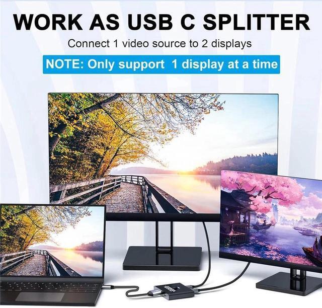 BUCIER USB C Switch Bi-Directional Switcher 1 In 2 Out/2 In 1 Out USB Switch Selector 2 Computers Share 1 Devices USB KVM Switch 8K 60Hz Video 10Gbps Data Transfer 100W Charging USB-C Cables Included