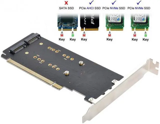Cablecc 4X NVME M.2 AHCI to PCIE Express 3.0 Gen3 X16 Raid Card VROC Raid0 Hyper Adapter