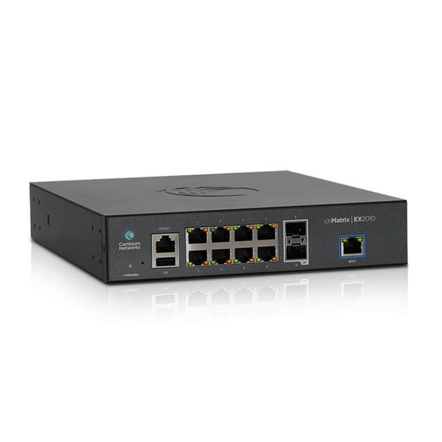 Cambium Networks CnMatrix EX2010 Intelligent Cloud Managed Ethernet Switch 2 SFP Fiber Ports With 84 Gbps Throughput And 8 Ports (MX-EX2010xxA-U)