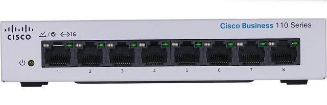 Cisco Business CBS110-8T-D Unmanaged Switch 8 Port GE Desktop Ext PS Limited Lifetime Protection (CBS110-8T-D-NA)