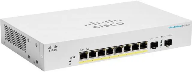 Cisco Business CBS220-8P-E-2G Ethernet Switch 8 Ports - Manageable - Gigabit Ethernet - 10/100/1000Base-T 1000Base-X - 2 Layer Supported