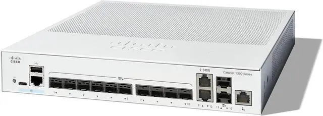 Cisco Catalyst 1300-12XS Managed Switch 10 Port 10G SFP+ 2x10GE SFP+ Combo Limited Lifetime Protection (C1300-12XS)