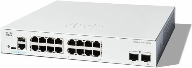 Cisco Catalyst C1200-16T-2G Ethernet Switch - 16 Ports - Manageable - Gigabit Ethernet - 3 Layer Supported C1200-16T-2G