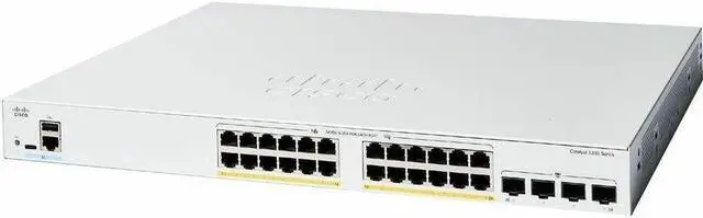 Cisco Catalyst C1200-24T-4G Ethernet Switch 24 Ports - Manageable - 10 Gigabit Ethernet - 10/100/1000Base-T 10GBase-X - 3 Layer Supported