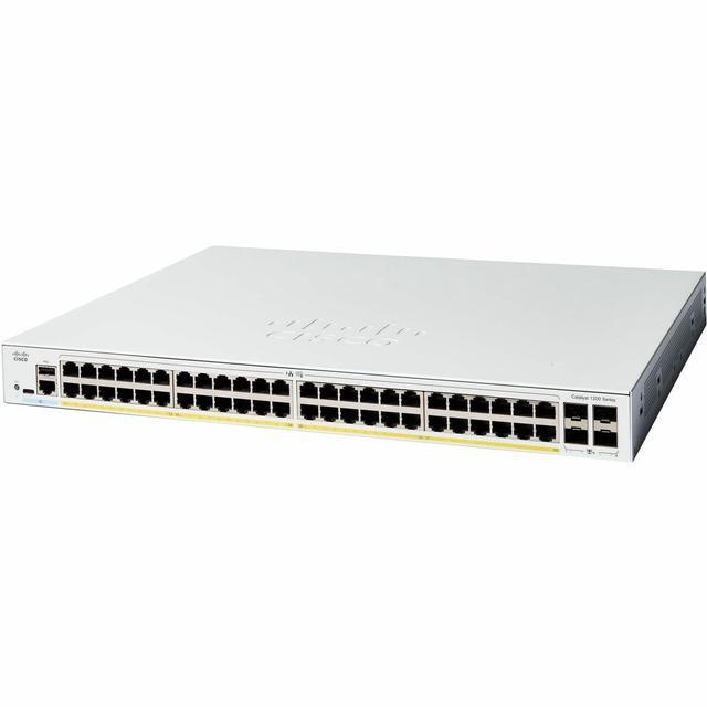 Cisco Catalyst C1200-48P-4X Ethernet Switch 48 Ports - Manageable - 10 Gigabit Ethernet - 10/100/1000Base-T 10GBase-X - 3 Layer Supported