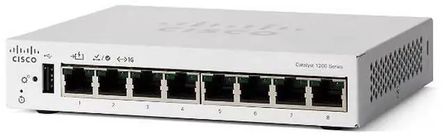 Cisco Catalyst C1200-8T-D Ethernet Switch 8 Ports - Manageable - Gigabit Ethernet - 10/100/1000Base-T - 3 Layer Supported