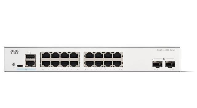 Cisco Catalyst C1300-16T-2G Ethernet Switch 16 Ports - Manageable - Gigabit Ethernet - 10/100/1000Base-T 1000Base-X - 3 Layer Supported