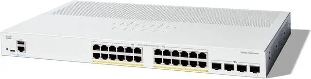 Cisco Catalyst C1300-24P-4X Ethernet Switch 24 Ports - Manageable - 10 Gigabit Ethernet - 10/100/1000Base-T 10GBase-X - 3 Layer Supported