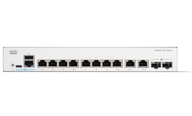 Cisco Catalyst C1300-8T-E-2G Ethernet Switch 10 Ports - Manageable - Gigabit Ethernet - 10/100/1000Base-T 1000Base-X - 3 Layer Supported - 2 SFP Slots - 10.65 W Power Consumption