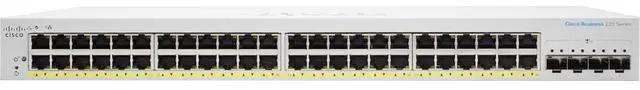 Cisco CBS220-48P-4X Smart Switch 48 Port GE PoE 4x10G SFP+ 3-Year Limited Hardware Warranty (CBS220-48P-4X-NA)