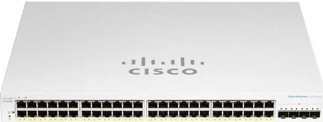 CISCO DESIGNED Business CBS220-48P-4G Smart Switch 48 Port GE PoE 4x1G SFP 3-Year Limited Hardware Warranty (CBS220-48P-4G-NA)