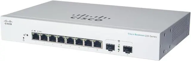 CISCO DESIGNED Business CBS220-8FP-E-2G Smart Switch 8 Port GE Full PoE 2x1G SFP 3-Year Limited Hardware Warranty (CBS220-8FP-E-2G-NA)