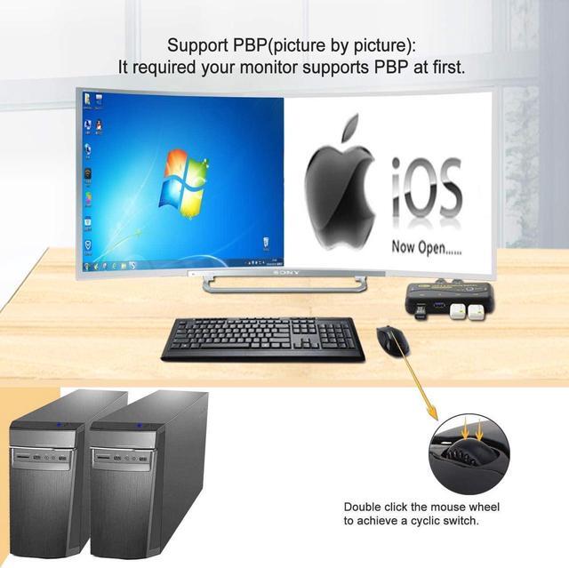 CKLau Seamless USB 3.0 Sharing Switch Selector 4 Port 2 Computers Peripheral Switcher For PC Printer Scanner Mouse Keyboard With 2 Pack USB Cable Support Keyboard Switching And Mouse Switching