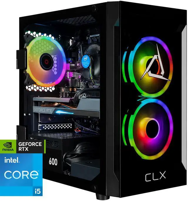CLX Gaming Desktop - Intel Core i5 14400F 2.5GHz 10-Core Processor 16GB DDR5 Memory GeForce RTX 4060 8GB GDDR6 Graphics 1TB NVMe M.2 SSD WiFi Win 11 Home 64-bit