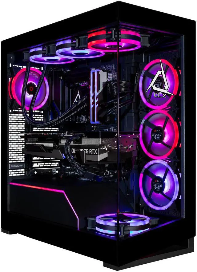 CLX Horus Gaming Desktop - AMD Ryzen 9 9950X3D 4.3GHz 16-Core Processor 96GB DDR5 Memory GeForce RTX 5090 32GB GDDR7 Graphics 2TB NVMe M.2 SSD 8TB HDD WiFi Win 11 Home 64-bit