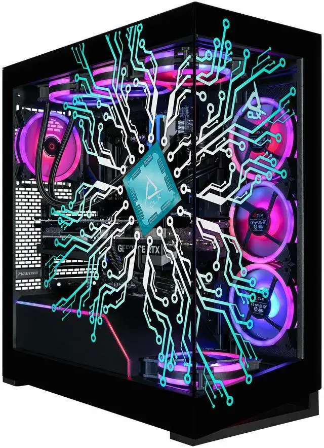 CLX Horus Gaming Desktop - Intel Core Ultra 9 285K 3.7GHz 24-Core Processor 64GB DDR5 Memory GeForce RTX 5070 Ti 16GB GDDR7 Graphics 2TB NVMe M.2 SSD 6TB HDD WiFi Win 11 Home 64-bit