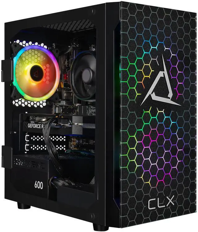 CLX SET Gaming Desktop - AMD Ryzen 5 8400F 4.2GHz 6-Core Processor 32GB DDR5 Memory GeForce RTX 5060 8GB GDDR7 Graphics 2TB NVMe M.2 SSD WiFi Win 11 Home 64-bit