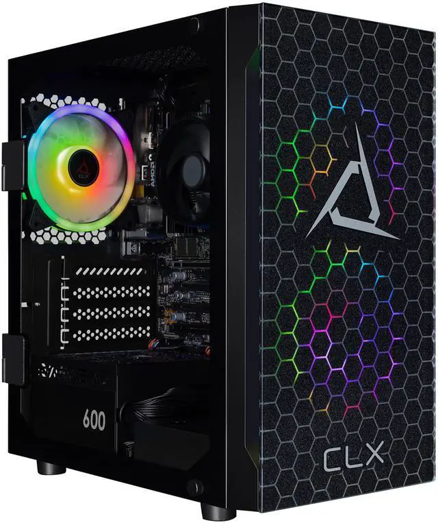 CLX SET Gaming Desktop - AMD Ryzen 5 8600G 4.3GHz 6-Core Processor 16GB DDR5 Memory Radeon 760M 2GB Shared Graphics 500GB NVMe M.2 SSD WiFi Win 11 Home 64-bit