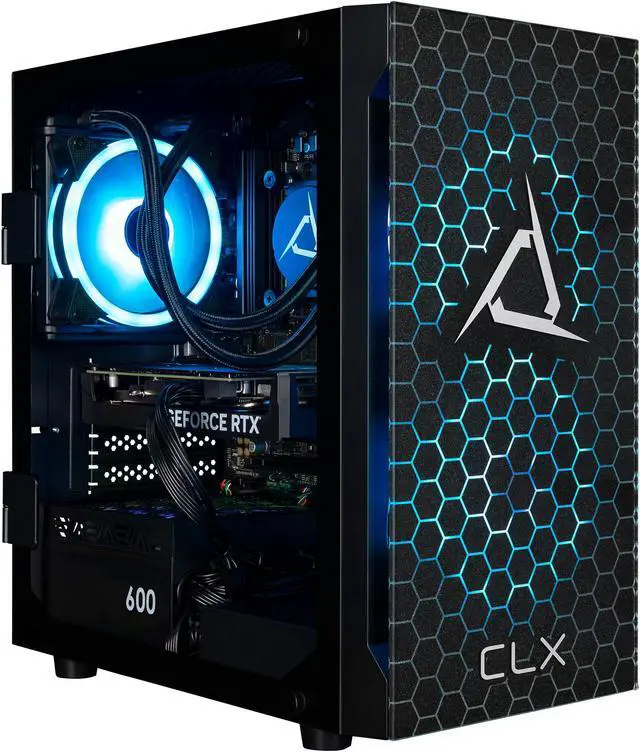 CLX SET Gaming Desktop - AMD Ryzen 5 9600X 3.9GHz 6-Core Processor 32GB DDR5 Memory GeForce RTX 4060 8GB GDDR6 Graphics 1TB NVMe M.2 SSD WiFi Win 11 Home 64-bit