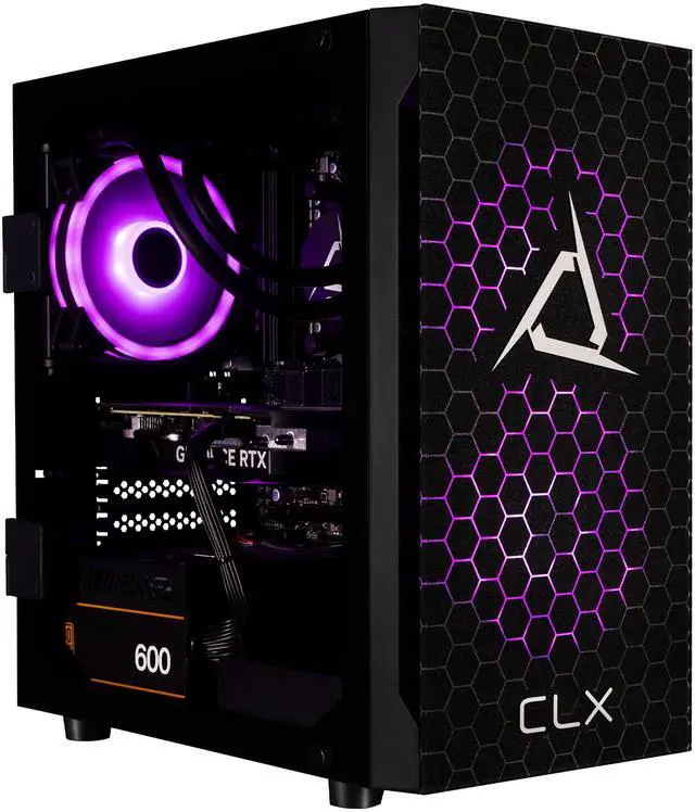 CLX SET Gaming Desktop - AMD Ryzen 7 7700X 4.5GHz 8-Core Processor 32GB DDR5 Memory GeForce RTX 4060 8GB GDDR6 Graphics 1TB NVMe M.2 SSD 2TB HDD WiFi Win 11 Home 64-bit