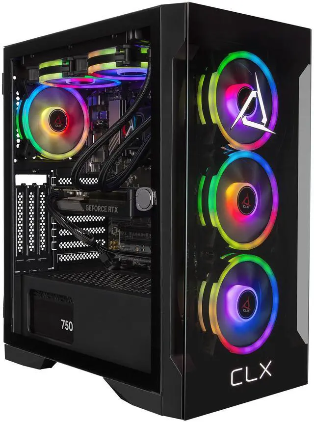 CLX SET Gaming Desktop - AMD Ryzen 7 9700X 3.8GHz 8-Core Processor 32GB DDR5 Memory GeForce RTX 5060 Ti 16GB GDDR7 Graphics 2TB NVMe M.2 SSD WiFi Win 11 Home 64-bit