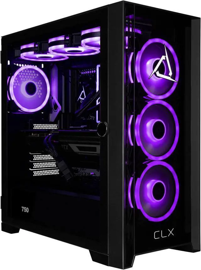 CLX SET Gaming Desktop - AMD Ryzen 7 9800X3D 4.7GHz 8-Core Processor 32GB DDR5 Memory GeForce RTX 4070 SUPER 12GB GDDR6X Graphics 1TB NVMe M.2 SSD 4TB HDD WiFi Win 11 Home 64-bit