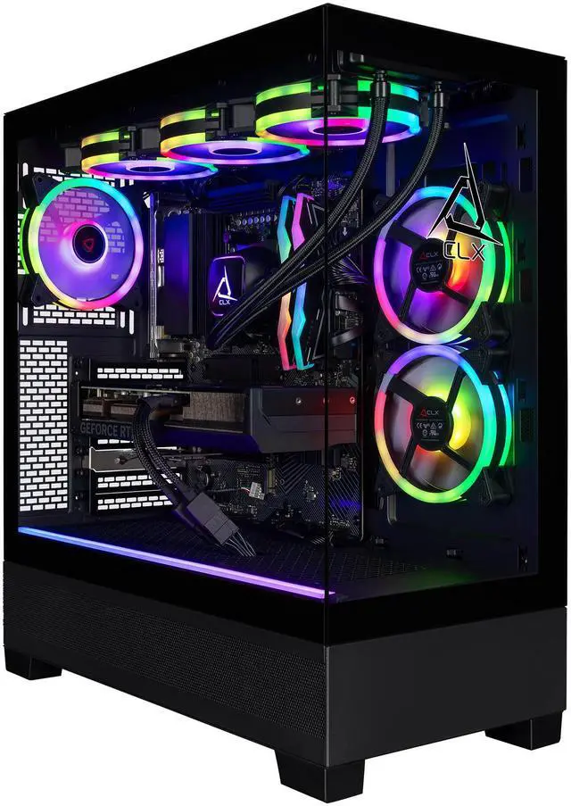 CLX SET Gaming Desktop - AMD Ryzen 7 9800X3D 4.7GHz 8-Core Processor 32GB DDR5 Memory GeForce RTX 5080 16GB GDDR7 Graphics 2TB NVMe M.2 SSD WiFi Win 11 Home 64-bit
