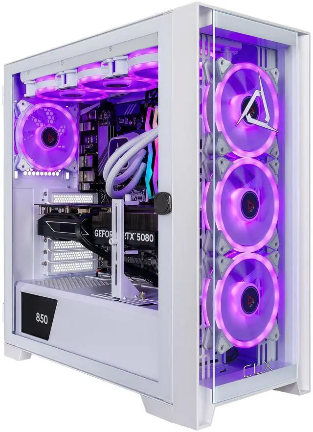 CLX SET Gaming Desktop - AMD Ryzen 9 9900X 4.4GHz 12-Core Processor 32GB DDR5 Memory GeForce RTX 5080 16GB GDDR7 Graphics 2TB NVMe M.2 SSD WiFi Win 11 Home 64-bit