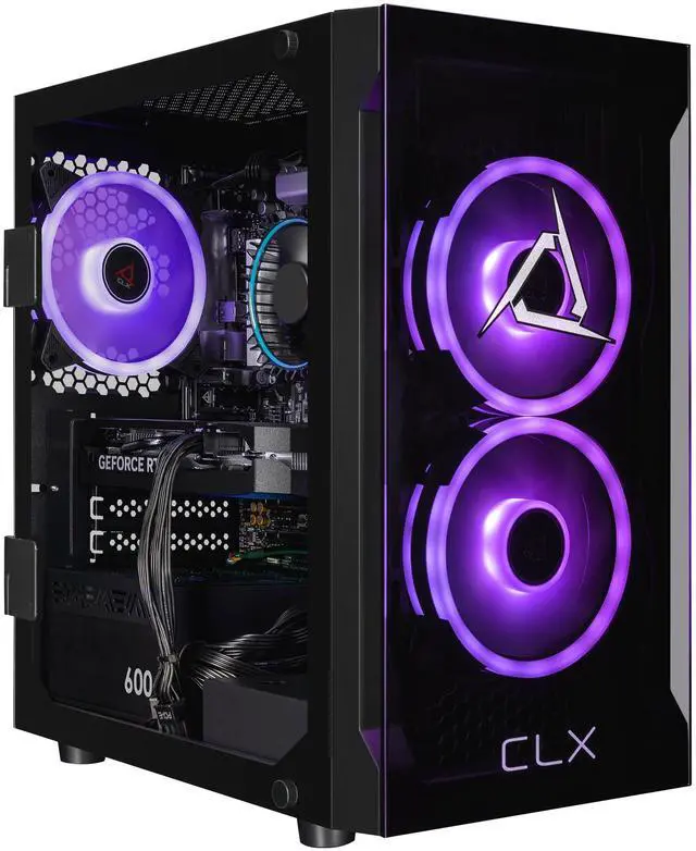 CLX SET Gaming Desktop - Intel Core i5 14400F 2.5GHz 10-Core Processor 32GB DDR5 Memory GeForce RTX 5060 8GB GDDR7 Graphics 2TB NVMe M.2 SSD WiFi Win 11 Home 64-bit