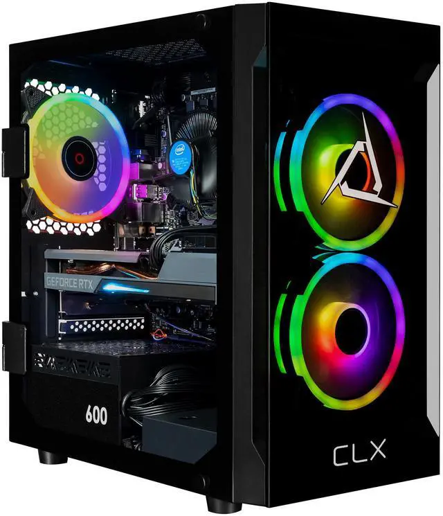 CLX SET Gaming Desktop - Intel Core i5 14400F 2.5GHz 10-Core Processor 32GB DDR5 Memory GeForce RTX 5060 Ti 8GB GDDR7 Graphics 2TB NVMe M.2 SSD WiFi Win 11 Home 64-bit