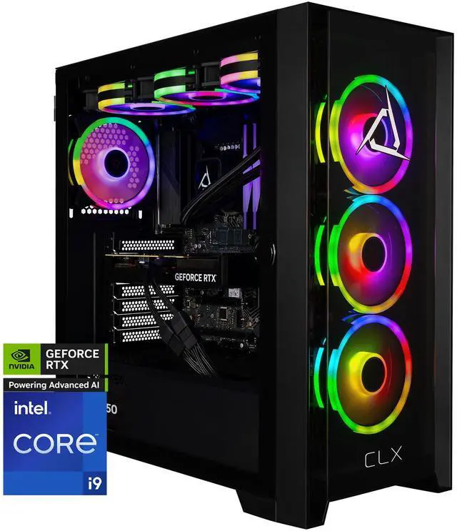CLX SET Gaming Desktop - Intel Core i9 14900KF 3.2GHz 24-Core Processor 32GB DDR5 Memory GeForce RTX 5080 16GB GDDR7 Graphics 2TB NVMe M.2 SSD WiFi Win 11 Home 64-bit