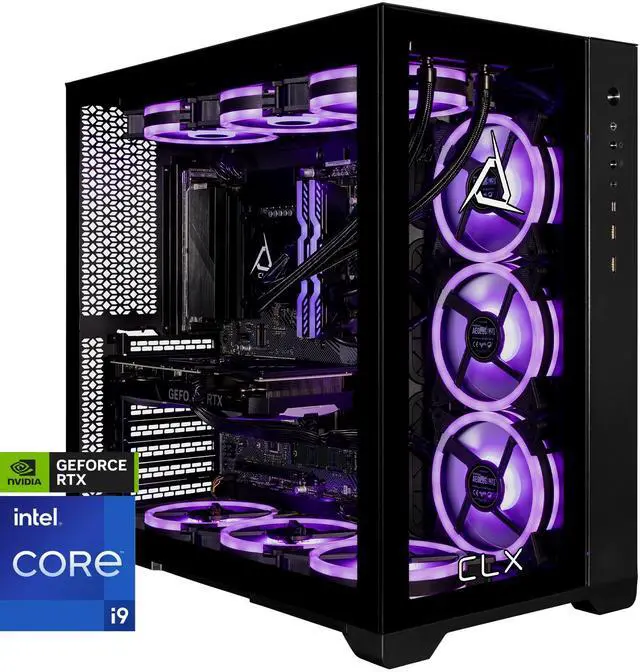 CLX SET Gaming Desktop - Liquid Cooled Intel i9 13900KF 3.0GHz 24-Core Processor 64GB DDR5-5600 Memory GeForce RTX 4070 12GB GDDR6X Graphics 2TB NVMe M.2 SSD 6TB HDD WiFi Windows 11 Home