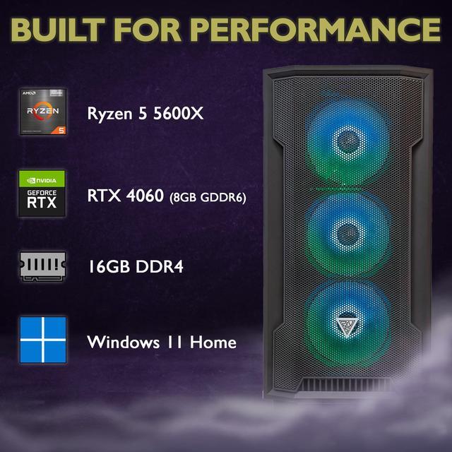 Cobratype Anaconda Gaming PC - AMD Ryzen 5 5600X RTX 4060 16 GB DDR4 RAM 1 TB NVMe Windows 11 Home - Gaming Desktop